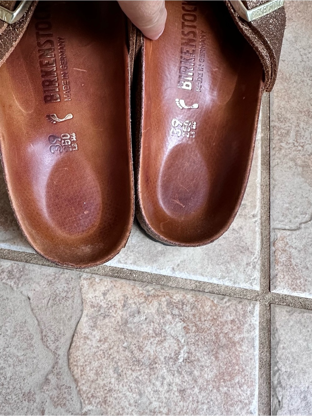 Birkenstock Siena metallic Allover Mink Suede Sandals Narrow - Picture 7 of 9